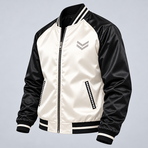 Chaquetas Bomber de Satén Personalizables con Pedrería para Hombre, Prendas Exteriores Elegantes con Detalles de Gemas, Chaqueta Brillante con Cierre, Estilo Casual Urbano - Product Image 3