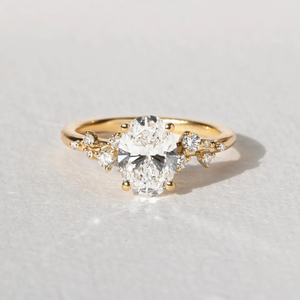 <b>Custom</b> Luxury Diamond <b>Rings</b> S925 Silver 18K Gold Plated 1CT CVD Oval moissanite Certified Excellent Cut Unisex - Product Image 1