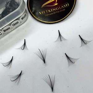 Extensiones de Pestañas Premade al por Mayor, Clusters de Pestañas Wispy 5D 7D 9D Hechas a Mano, Naturales, Largas, Negras Mate, Volumen de Pelo Sintético - Product Image 1