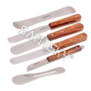 Juego de 6 Espátulas Dentales Manuales Plateadas de Satinsky Enterprises, Espátulas de Plástico para Mezclar Alginato con Mango de Madera, Instrumentos Quirúrgicos Dentales - Product Image 3