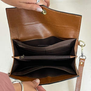 Sac à bandoulière multifonctionnel personnalisé en cuir de vachette de haute qualité, sac à bandoulière à carreaux, pochette à main pour femme - Product Image 6