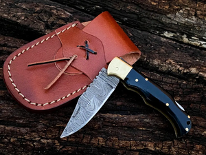 Cuchillo Plegable Multifuncional de Acero Inoxidable de Primera Calidad para Cocina, Mango de Madera Pakka, Personalizable OEM - Product Image 4