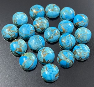 Turquesa Azul Cobre, Gema Cabujón de Corte Redondo Suelta 5mm/6mm/7mm/8mm/10mm/12mm/13mm/14mm/15mm/16mm/18mm/20mm/22mm/24mm/25mm - Product Image 3