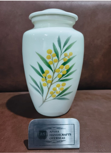 Urne funéraire en métal émaillé blanc pour adultes, cendres humaines, style européen/américain, en laiton/aluminium, pour le stockage - Product Image 5