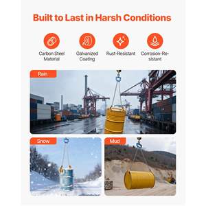 G80 Chain Drum Lifter 2200LBS Capacity <b>Security</b> Hook for Carbon Steel Barrel Plastic Metal Drums Handling <b>Equipment</b> Compatible - Product Image 5