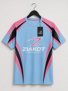 เสื้อยืด ZIAKOT รุ่นใหม่ ดีไซน์สำหรับผู้ชาย สีดำ-เทา-ฟ้า 3 มิติ สำหรับอีสปอร์ต  แบบสั่งทำพิเศษ - Product Image 6