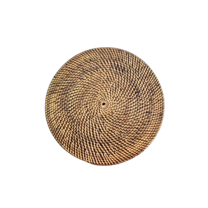 Thick Braided Rattan Placemat Hand-Woven <b>Round</b> <b>Table</b> <b>Mat</b> for Heavy Tableware Decor Sturdy Natural Underplate - Product Image 1