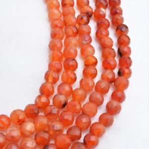 Cuentas facetadas de cornalina natural africana de 6 mm, 1 hebra de cuentas de piedras preciosas naturales para la elaboración de joyería fina. - Product Image 1