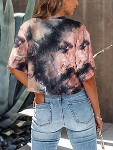 Crop top pour femme de haute qualité, écologique, à séchage rapide, jersey tendance, coupe classique, été, 100% coton, col rond, manches courtes - Product Image 2