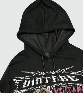 Sudadera con Capucha Premium para Hombre, Impresión DTG Personalizada en las Mangas, Logotipo en el Pecho, Estilo Casual Oversize, Felpa, 100% Algodón, Invierno, 420g - Product Image 4