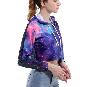 2026 New Style High Quality <b>Women's</b> Cold Shoulder Tie Dye Pullover <b>Hoodies</b> Casual <b>Long</b> Sleeves <b>Women</b> Crop Top <b>Hoodies</b> - Product Image 6