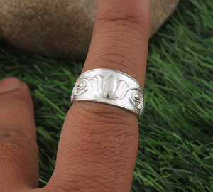 Wholesale Sterling Silver Bezel Setting Flower Band Stackable <b>Ring</b> for Women <b>Dainty</b> Botanical Garden Wedding Jewelry - Product Image 1