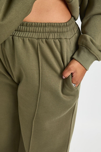 Customised Hot Sale Winter Vintage 100%Cotton Solid Embroidered Lace Women's Tracksuits Oversized <b>Drop</b> Shoulder Hoodie Joggers - Product Image 2