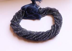 Perles d'iolite naturelle facettées en forme de rondelle 4-4,5 mm, perles de pierres précieuses d'iolite, perles d'iolite facettées en forme de rondelle pour la fabrication de bijoux - Product Image 2