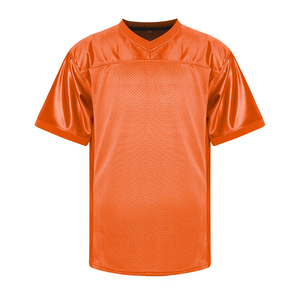 Herren Orange American Football Trikot Kurzarm V-Ausschnitt Atmungsaktives Mesh 100 Prozent Polyester Regular Fit Erwachsenen-Sportteam-App - Product Image 1