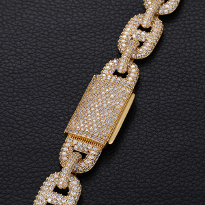 Iced Mariner Link Cuban Chain <b>Necklace</b> | VVS1 D Color Moissanite Hip Hop Style | 14K Gold 925 Silver Luxury <b>Statement</b> <b>Necklace</b> - Product Image 2