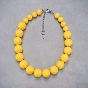 Collar largo de resina artesanal, joyería de cuentas de resina, estilo bohemio, geométrico irregular, grueso, multicapa, poligonal, de acrílico. - Product Image 6