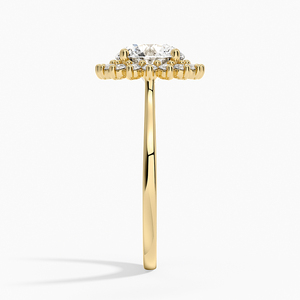 Botanical <b>Sunflower</b> Cluster Diamond Engagement <b>Ring</b> - Product Image 3
