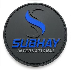 SUBHAY International Circular Rubber <b>Patch</b> 3D Embossed <b>Sew</b>-<b>On</b> Logo - Product Image 2