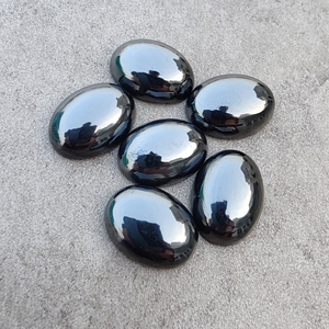 Hematite noire naturelle, cabochon de forme ovale, dos plat, qualité calibrée AAA, pierre précieuse lisse pour la fabrication de bijoux, toutes tailles - Product Image 4