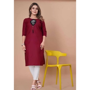 ชุดงานปักคอตตอนผสมสำหรับนักออกแบบพร้อมใส่สีน้ำตาลเข้ม - Product Image 1