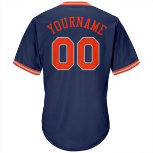 Camiseta de Béisbol Personalizada con Cuello en V, Azul Marino, Manga Corta para Hombre, Nombre del Equipo Impreso, Ropa Deportiva de Poliéster que Absorbe la Humedad - Product Image 3