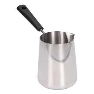 Cafetera Turca Cezve Ibrik de Cobre Dorado Martillado con Mango Ergonómico de Madera Oscura para Cafetería - Product Image 2