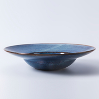 YAYU en stock – Vaisselle de table vintage émaillée, assiettes à soupe colorées, assiettes à pâtes en porcelaine, assiette en céramique bleue pour restaurant