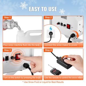 1200W macchina da neve con supporto regolabile in altezza forniture per feste per effetto neve - Product Image 6
