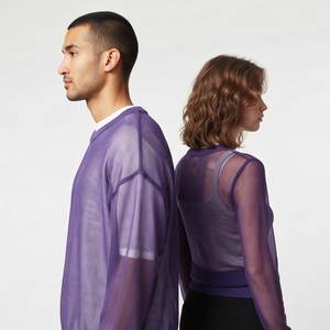 Sexy Transparent Sweatshirt 100% Polyester Sheer <b>Mesh</b> Fashion Shirt Long Sleeve Crewneck Night Clubwear Sexy See Through <b>Tops</b> - Product Image 5
