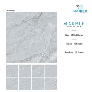 Azulejos de Porcelana de 600x600 para Piso y Pared, Azulejos de Porcelana de 60x60 para Uso Interior, Diseño de Decoración de Interiores |   Pulido de Alto Brillo - Product Image 3