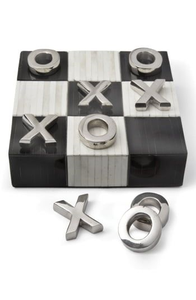 Plateau de jeu de Tic Tac Toe de luxe en marbre avec pièces dorées, jeu de stratégie décoratif pour table basse - Product Image 6