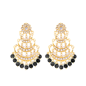 Conjunto de Collar y Pendientes de Aleación de Cobre con Borlas, Cristales y Diamantes de Imitación Estilo Bohemio Kundan para Mujer, Diseño de Números de Moda para Bodas y Fiestas - Product Image 1