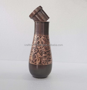 ขวดน้ำทองแดงลายสลักสไตล์เอเชียนเซน ขนาด 800 มล. ผลิตจากทองแดงบริสุทธิ์ 100% เป็นมิตรต่อสิ่งแวดล้อม - Product Image 2