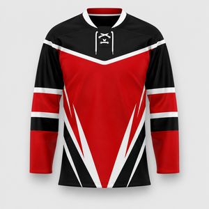 Maillot de hockey sur glace personnalisé de haute qualité, dernier modèle, impression par sublimation, séchage rapide, OEM, coupe ajustée, pour le sport - Product Image 1