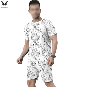 Conjunto de Verano Personalizado para Hombre, Camiseta de Manga Corta y Pantalones Cortos, Estilo Urbano, Transpirable, Mezcla de Algodón, 2 Piezas - Product Image 3