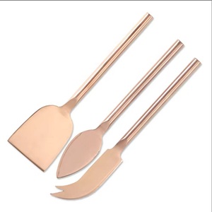 Latest Rose Gold Finished <b>Cheese</b> <b>Knives</b> <b>Set</b> <b>Cheese</b> Cutting <b>Knife</b> Server Spreader Spatulas Tableware Steel Utensils Steel Cutlery - Product Image 1