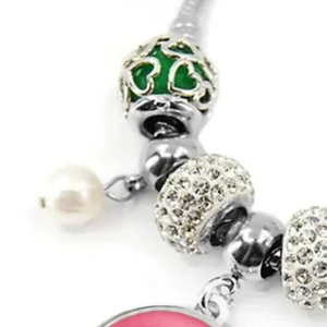   Pulsera con dijes hecha a mano de 1991 para mujer, elegante colgante verde plateado, joyería de muñeca, accesorio de moda elegante para aniversario - Product Image 5