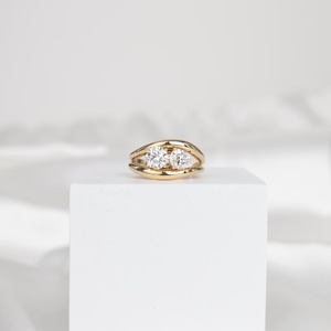 1.40ct Lab Grown Diamond Toi Et Moi <b>Ring</b> Round and Pear <b>Two</b> <b>Stone</b> <b>Ring</b> 14K Gold Minimalist Engagement <b>Ring</b> Fine Jewelry - Product Image 1