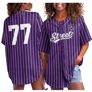 Maillot de baseball respirant à manches courtes personnalisé avec nom et numéro d'équipe pour femmes et adultes OEM ODM - Product Image 2