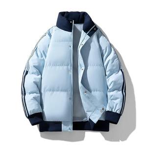 Men's Formal Winter Bomber Jacket Canvas Streetwear Fashion Hooded Stand Collar Puffer <b>Coat</b> Pocket Decoration Warm Thickened - Product Image 4