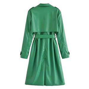 Abrigo Cruzado de Lujo Minimalista, Gabardina de Corte Relajado, Abrigo Largo de Moda - Product Image 2