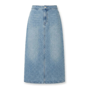Falda Larga de Mezclilla para Mujer, Marca Privada, Cintura Alta, Denim Claro, Venta al Por Mayor Directa de Fábrica, Suministro a Granel - Product Image 4