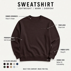 เสื้อสเวตเชิ้ตคอกลมสีน้ำเงินแบบยูนิเซ็กซ์ ทรงปกติ ผ้าฟลีซถัก ปักลายตามสั่ง เป็นมิตรกับสิ่งแวดล้อม เหมาะสำหรับใส่ในฤดูหนาว - Product Image 6