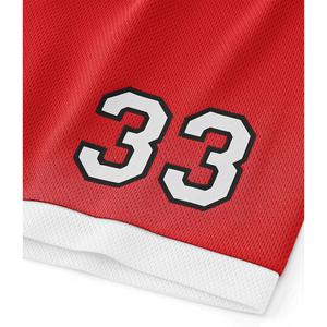 Conjunto de Camiseta de Baloncesto Roja para Adultos Unisex, Camiseta de Manga Corta, Pantalones Cortos con Cintura Elástica, 100% Poliéster, Elástico en Cuatro Direcciones, Secado Rápido - Product Image 5