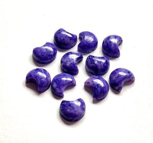 Charoita natural en forma de luna creciente, pulida, con reverso plano, piedra preciosa suelta para la fabricación de joyas, suministro al por mayor. - Product Image 2