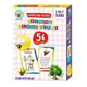 Tarjetas de Memoria de Plástico de Doble Cara de Biplob, 28 Tarjetas Educativas con Formas y Colores, con Imágenes y Rimas - Product Image 1