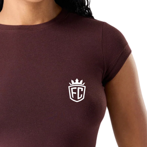 Camiseta Deportiva para Mujer Cloud Tee, Color Marrón Cachemir, Suave y Elástica, Corte Recortado, para Fitness, Yoga, Uso Diario y Athleisure - Product Image 6