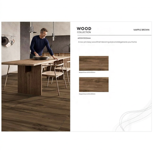 Carreaux de sol en porcelaine 60x60 Fabrication directe 600x1200mm Carreaux de sol et de mur en porcelaine brun bois antidérapants - Product Image 2