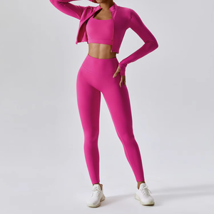 Conjuntos de Yoga Personalizados 2025 para Mujer, Dos Piezas, Top Corto, Ropa Deportiva, Leggings Deportivos de Cintura Alta, Ropa Deportiva Activa - Product Image 3